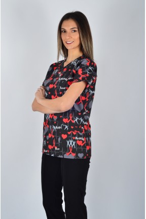 Desenli Tek Üst 