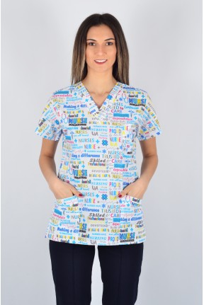 Desenli Tek Üst Nurse