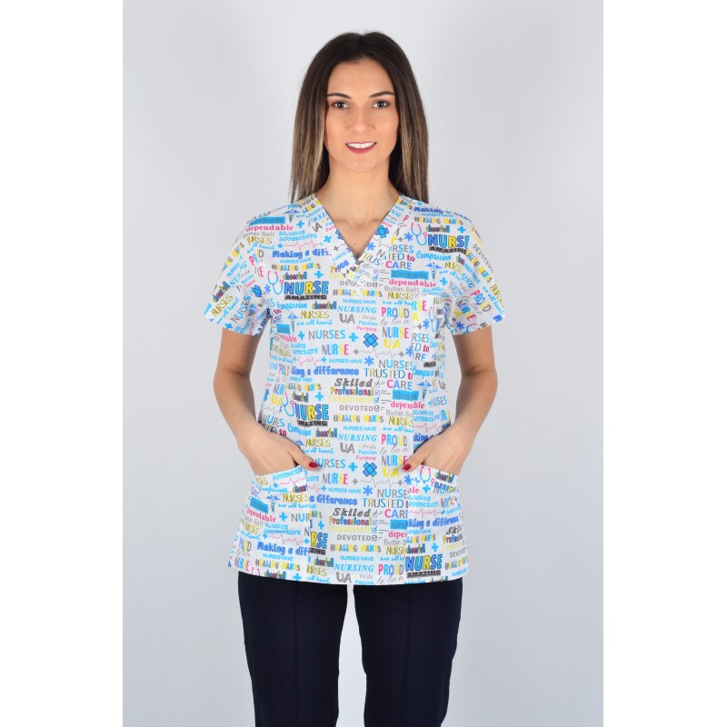 Desenli Tek Üst Nurse