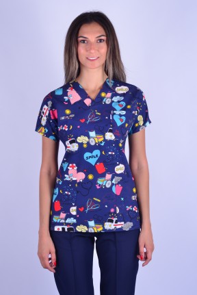 Likralı Desenli Tek Üst