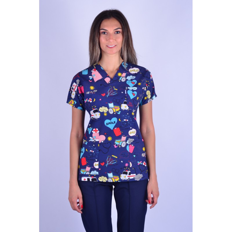 Likralı Desenli Tek Üst