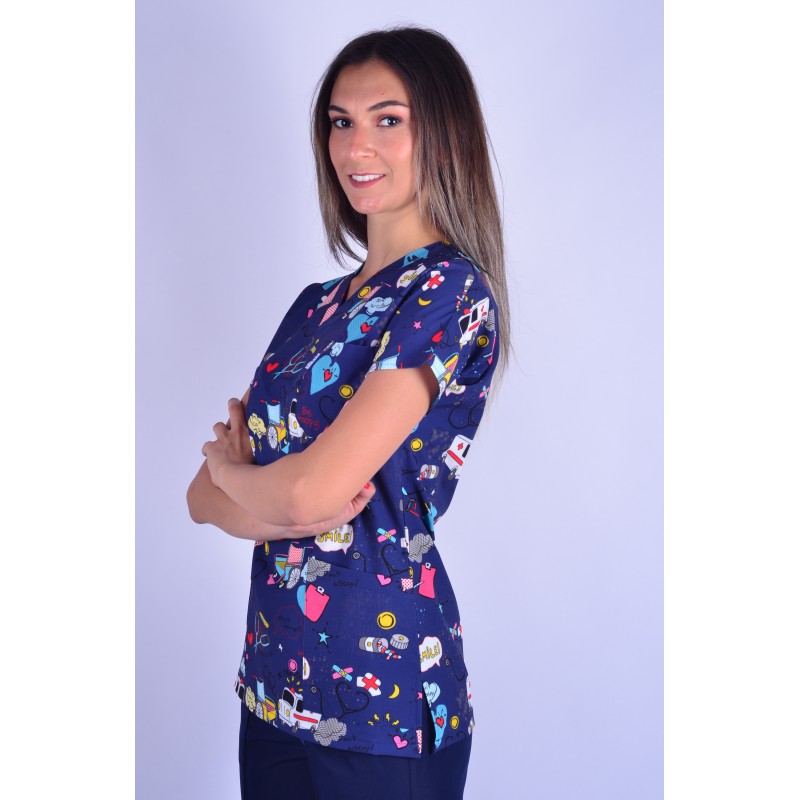 Likralı Desenli Tek Üst