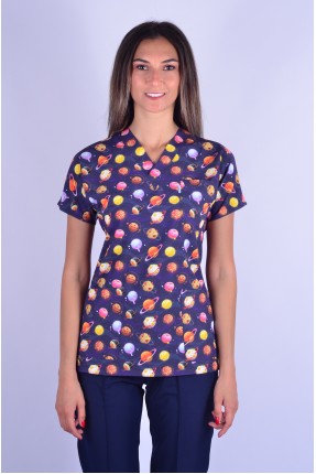 Likralı Desenli Tek Üst