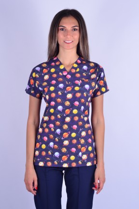 Likralı Desenli Tek Üst