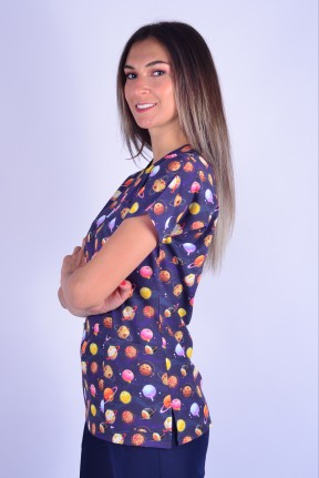 Likralı Desenli Tek Üst