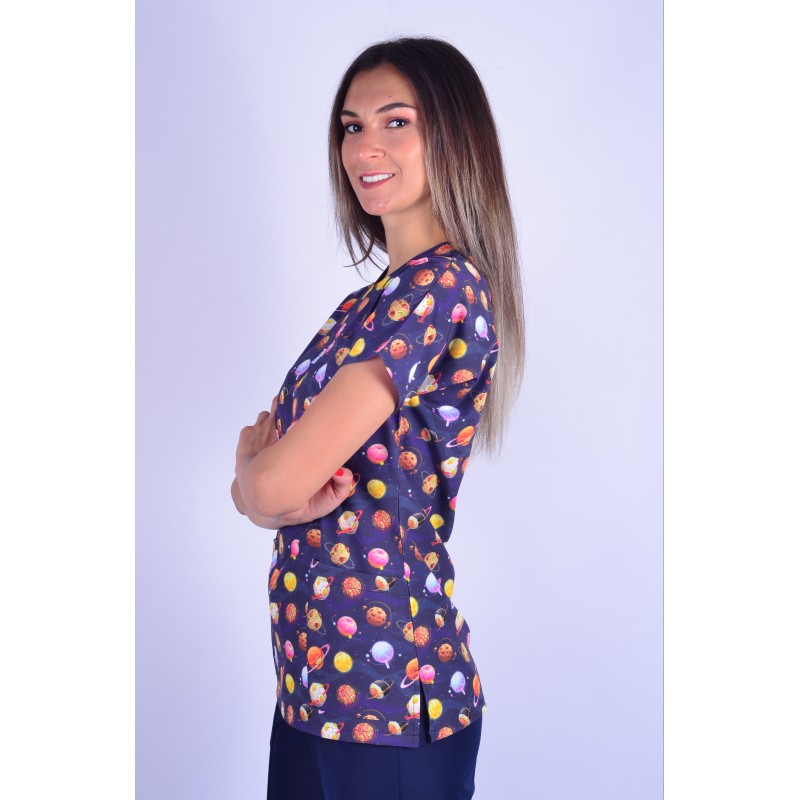 Likralı Desenli Tek Üst