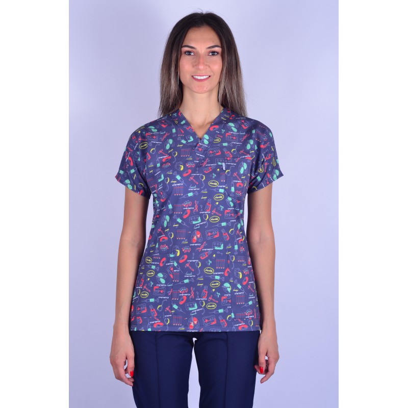 Likralı Desenli Tek Üst