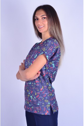 Likralı Desenli Tek Üst