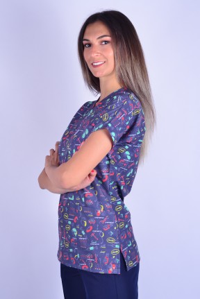 Likralı Desenli Tek Üst