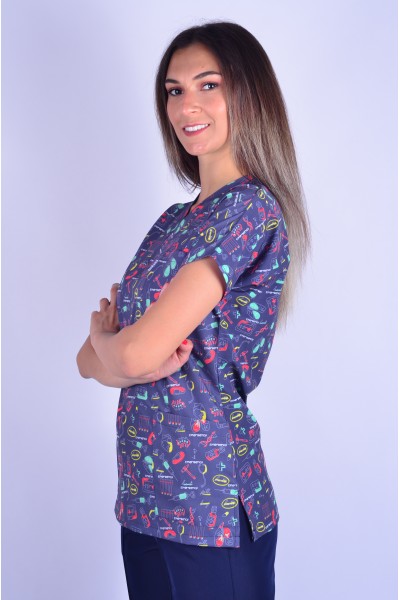 Likralı Desenli Tek Üst