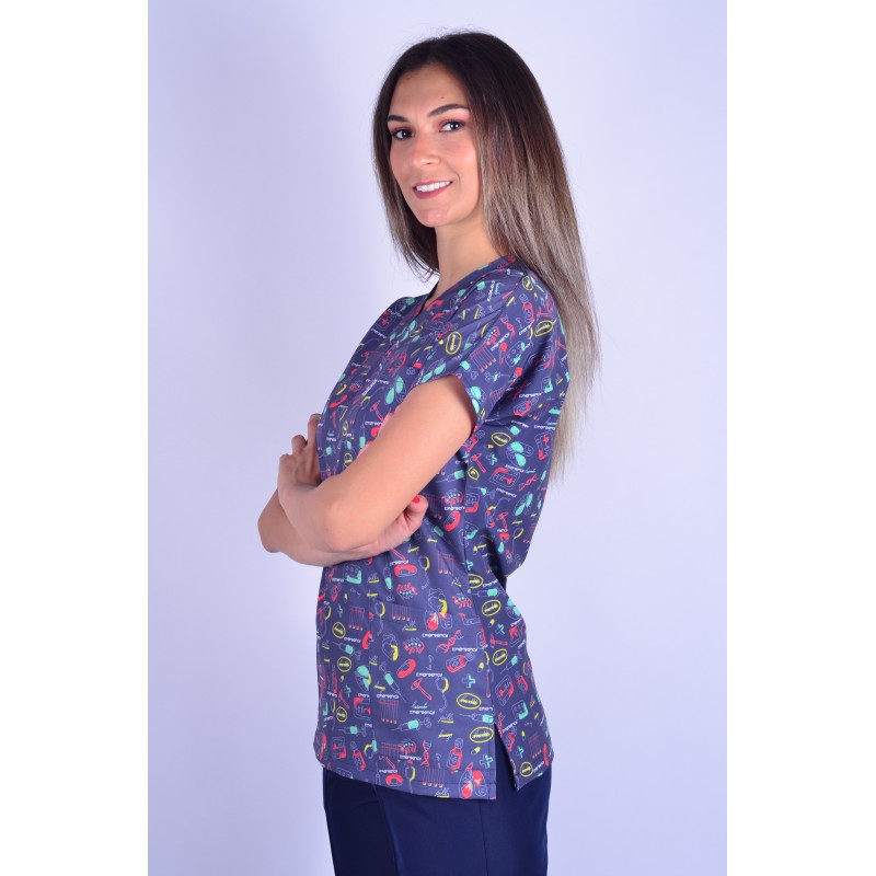 Likralı Desenli Tek Üst