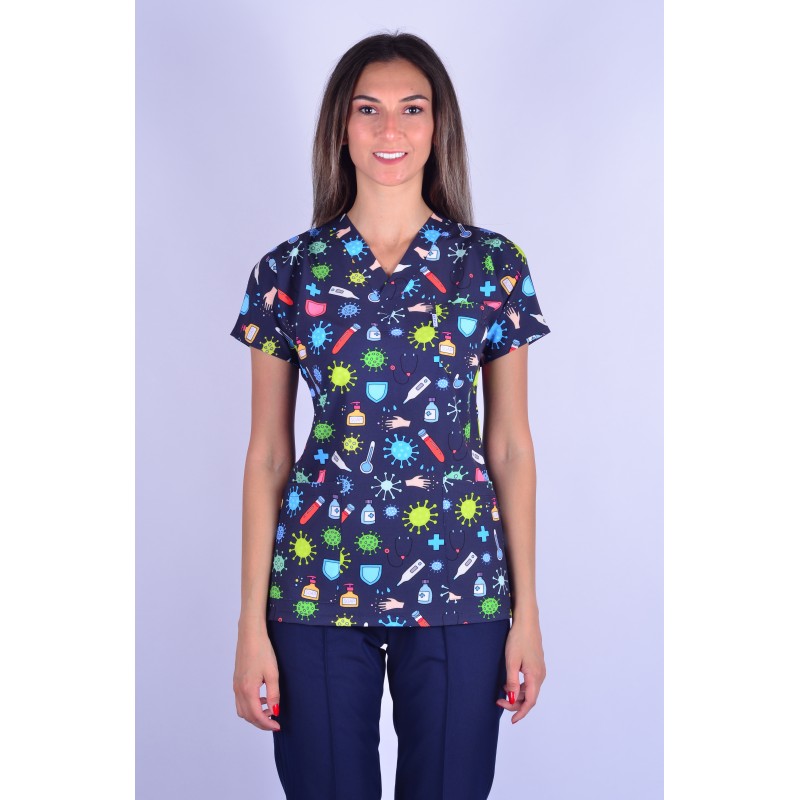 Likralı Desenli Tek Üst