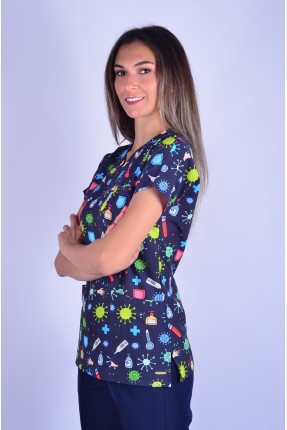 Likralı Desenli Tek Üst