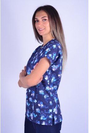 Likralı Desenli Tek Üst