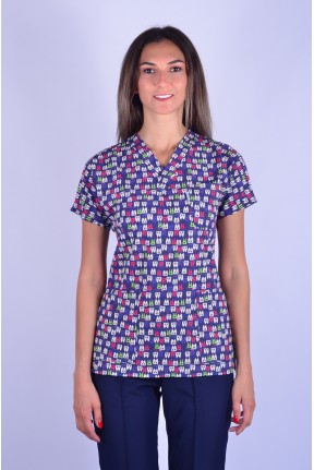 Likralı Desenli Tek Üst