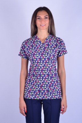 Likralı Desenli Tek Üst