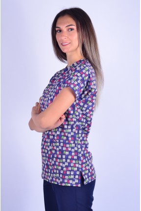 Likralı Desenli Tek Üst