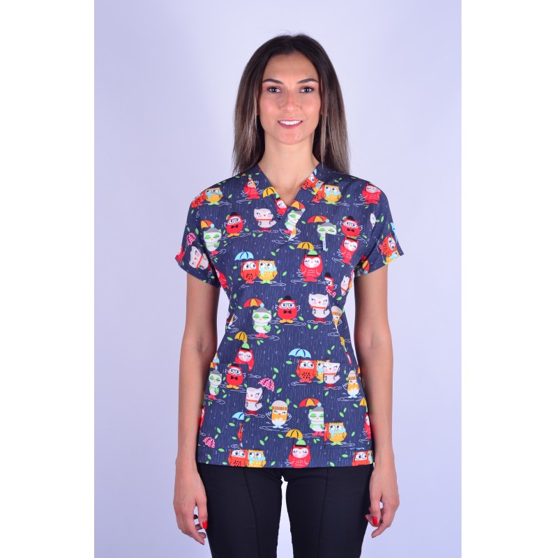 Likralı Desenli Tek Üst