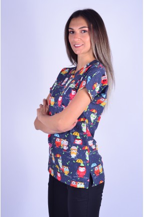 Likralı Desenli Tek Üst