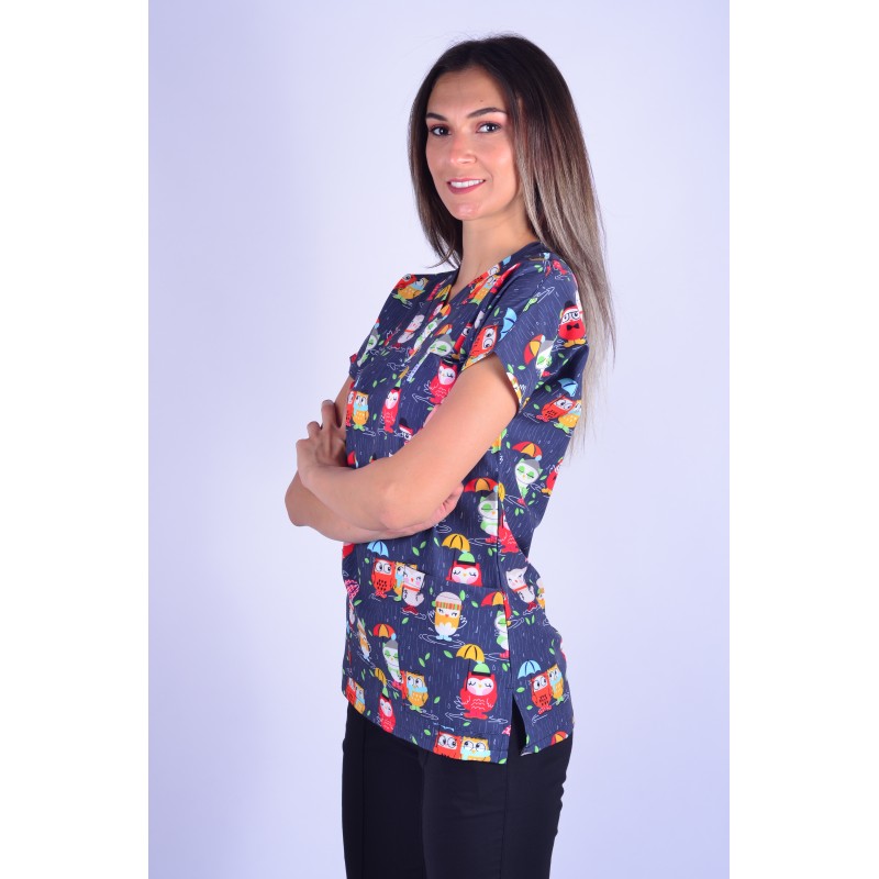 Likralı Desenli Tek Üst