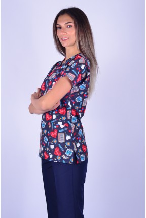 Likralı Desenli Tek Üst