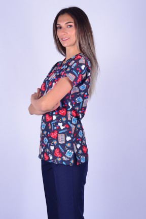 Likralı Desenli Tek Üst