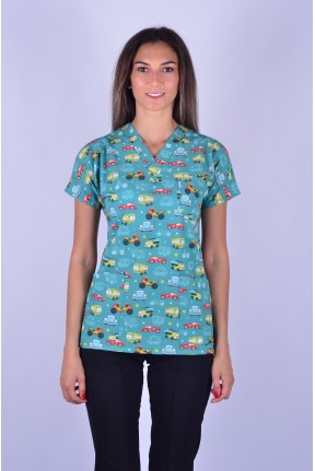 Likralı Desenli Tek Üst