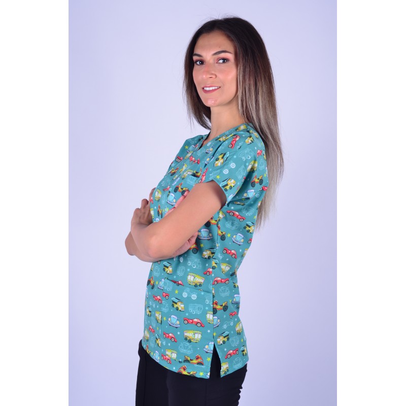 Likralı Desenli Tek Üst