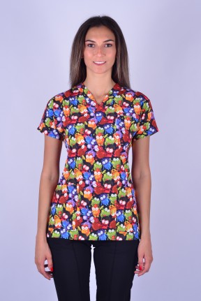 Likralı Desenli Tek Üst