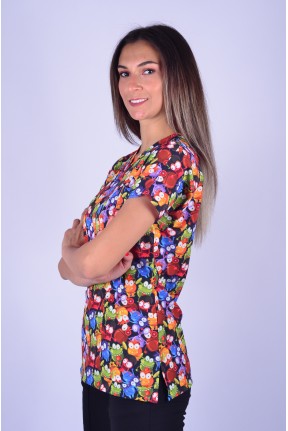 Likralı Desenli Tek Üst