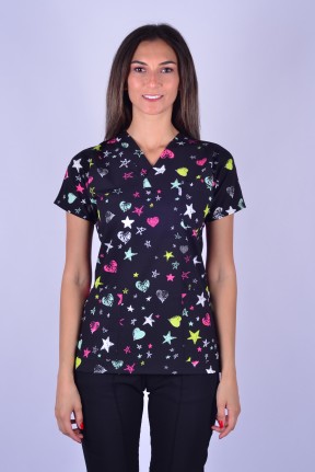 Likralı Desenli Tek Üst