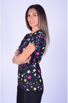 Likralı Desenli Tek Üst