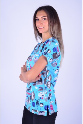 Likralı Desenli Tek Üst