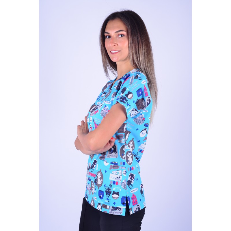 Likralı Desenli Tek Üst