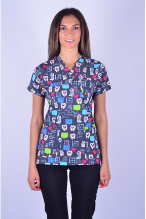 Likralı Desenli Tek Üst