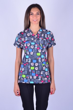 Likralı Desenli Tek Üst