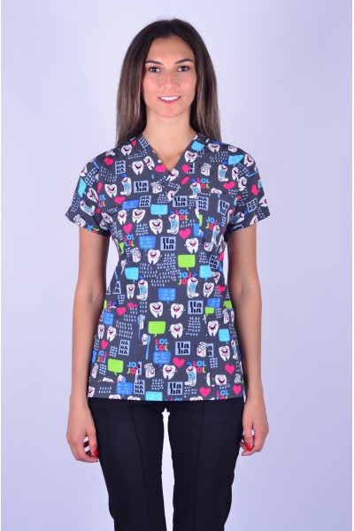 Likralı Desenli Tek Üst