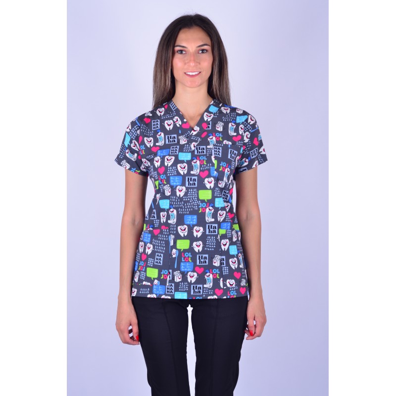 Likralı Desenli Tek Üst