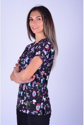 Likralı Desenli Tek Üst