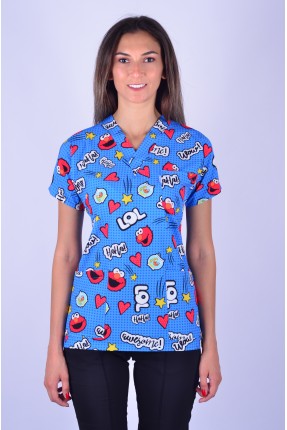 Likralı Desenli Tek Üst