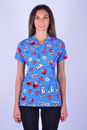 Likralı Desenli Tek Üst