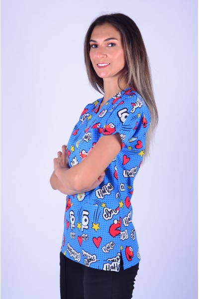 Likralı Desenli Tek Üst