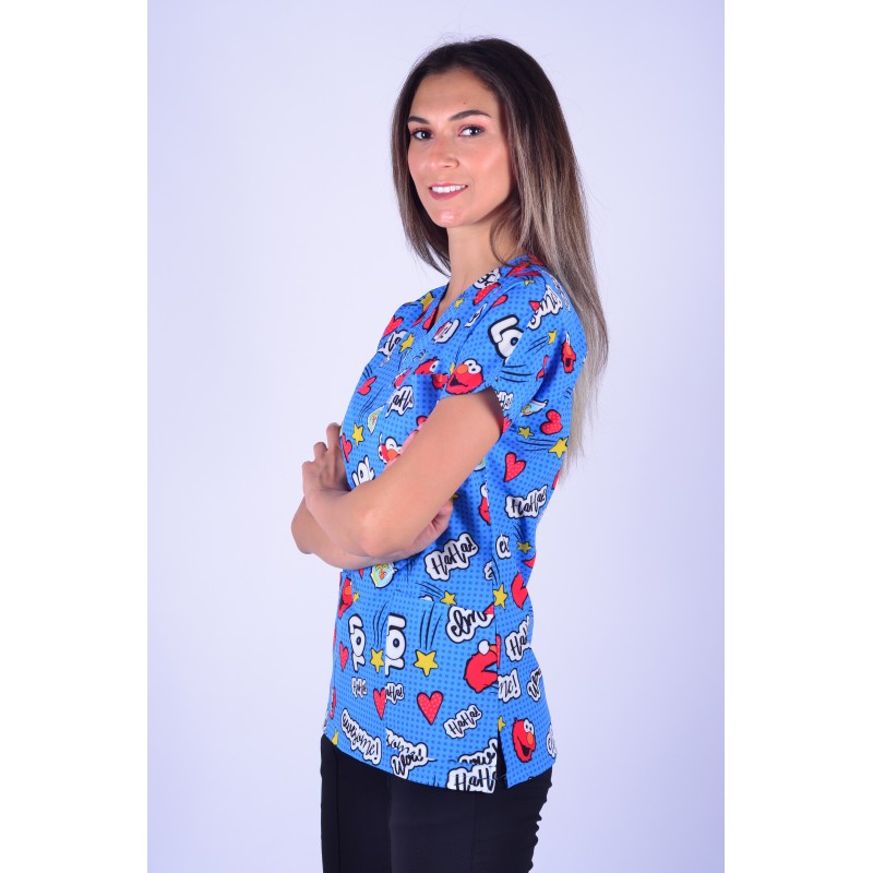 Likralı Desenli Tek Üst