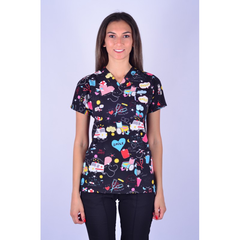 Likralı Desenli Tek Üst