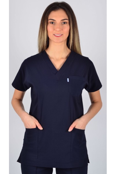 K-Flex  Likralı Lacivert Tek Üst