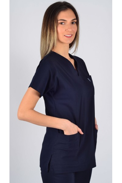 K-Flex  Likralı Lacivert Tek Üst