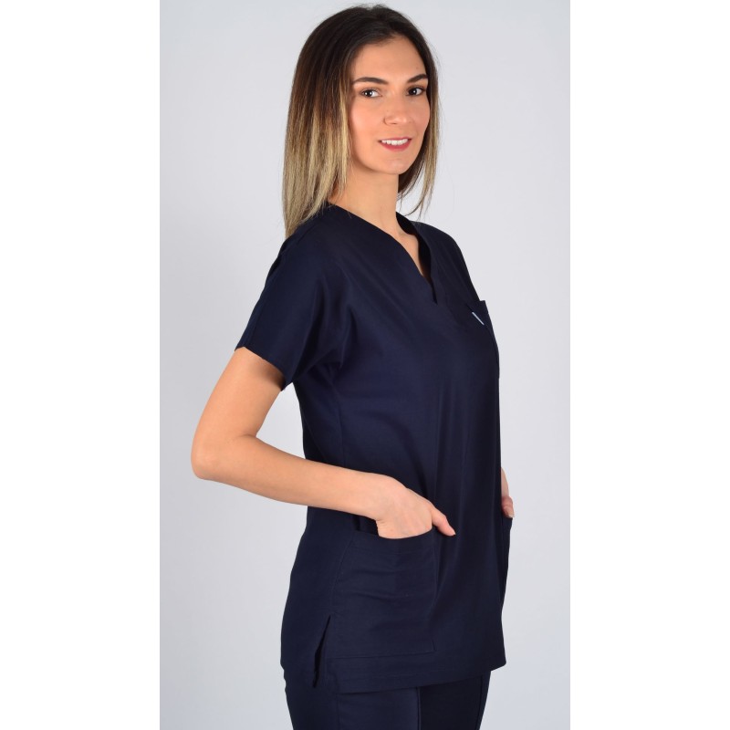 K-Flex  Likralı Lacivert Tek Üst