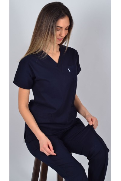 K-Flex  Likralı Lacivert Tek Üst