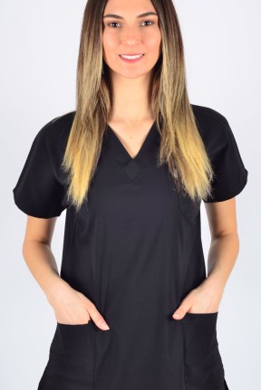 K-Flex  Likralı Siyah Tek Üst