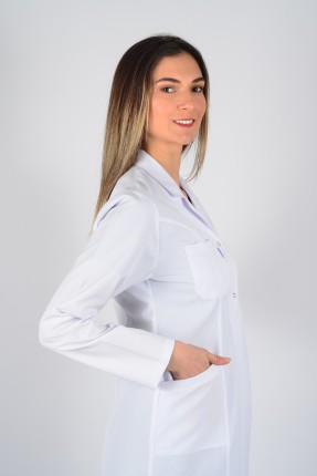 Uzun Kol Ceket Yaka Maxi Boy Önlük